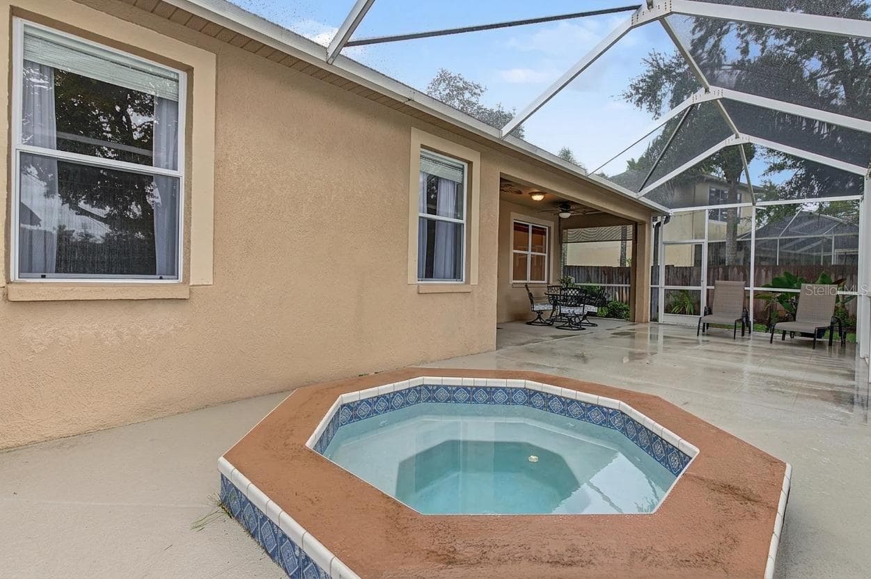 Lanai with spa overlooking the pond - 8417 FENWICK AVE, TAMPA