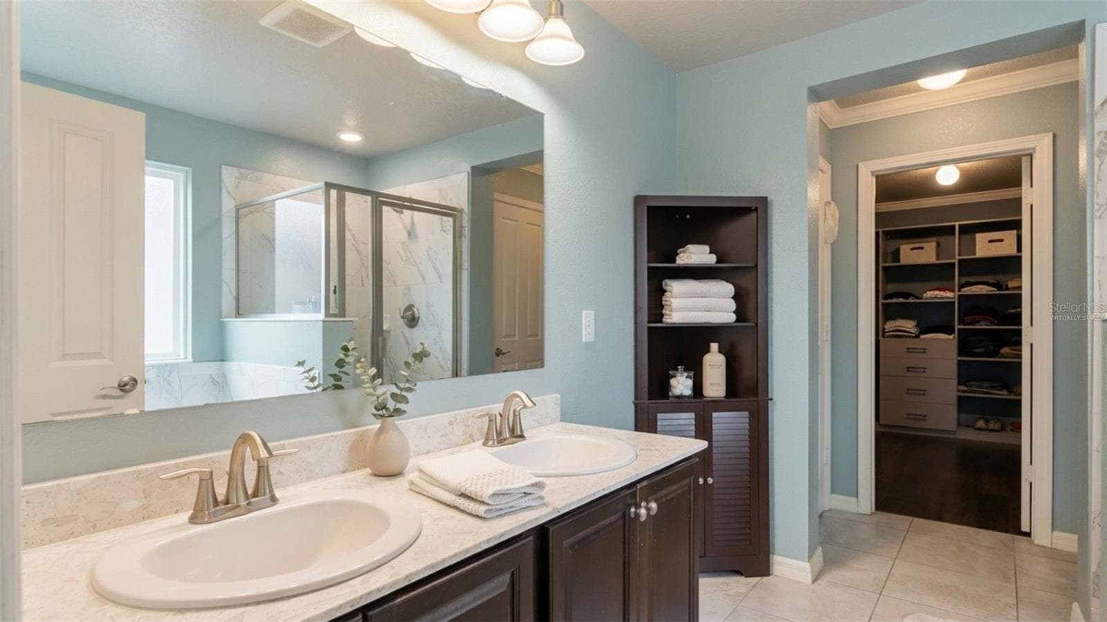 Virtually staged. Primary Bathroom - 14825 PORTER RD, WINTER GARDEN