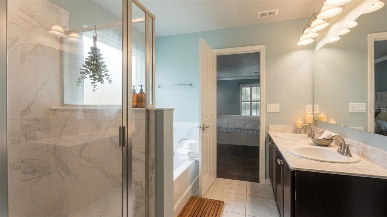 Virtually staged. Primary Bathroom - 14825 PORTER RD, WINTER GARDEN