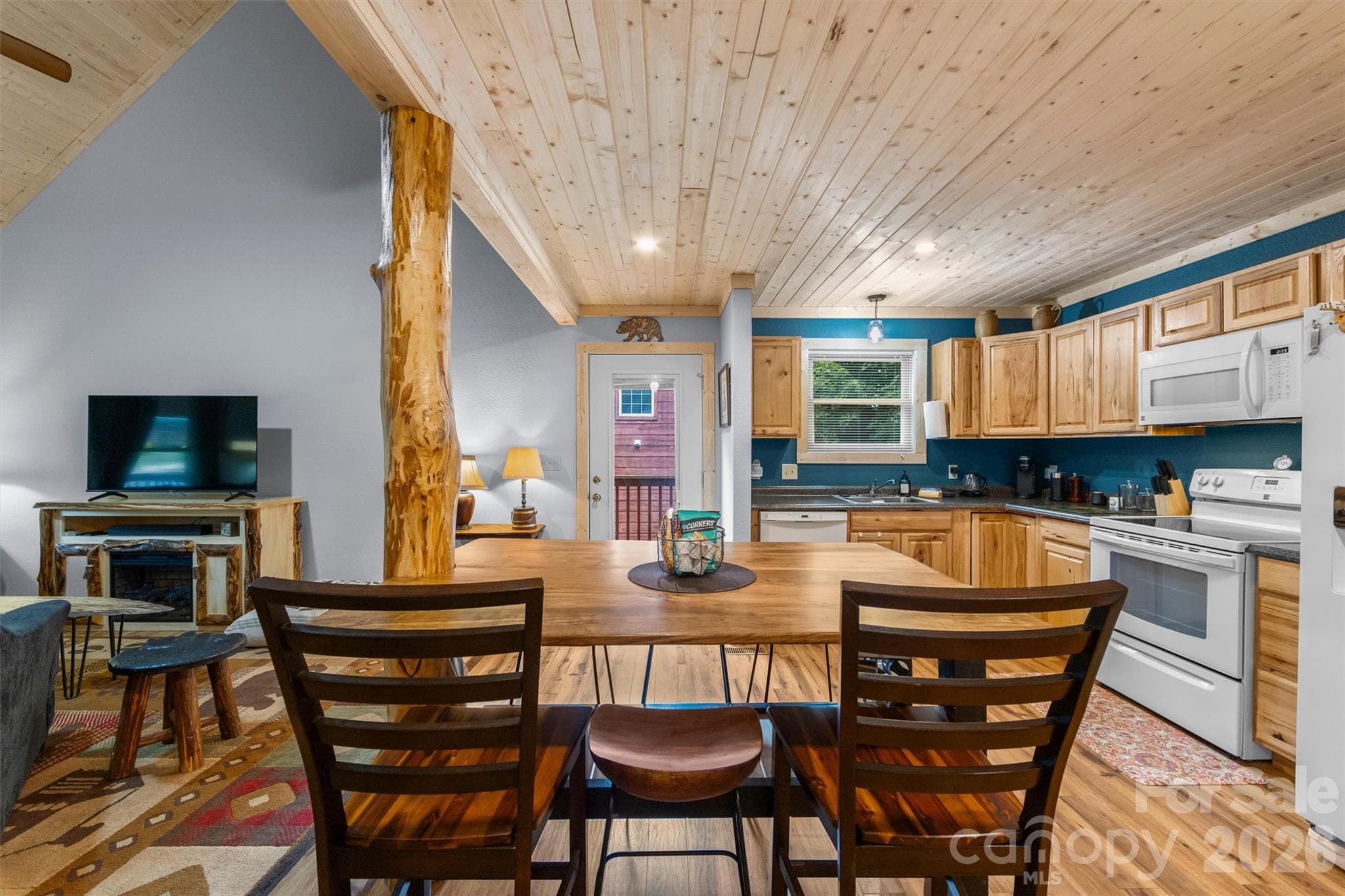 Open Plan with Updated Solid By=utcher block counters - 588 Panoramic Loop, Maggie Valley