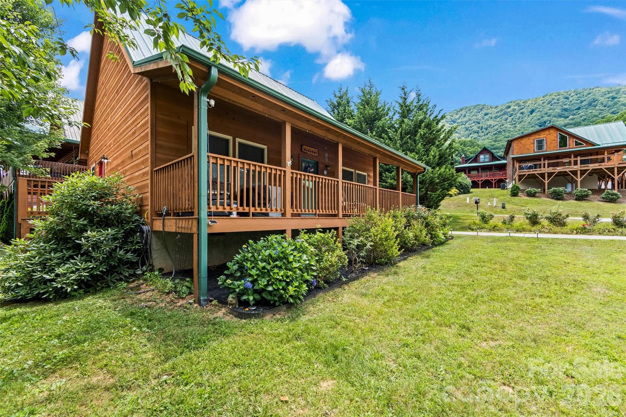 Full length Covered Porch - 588 Panoramic Loop, Maggie Valley