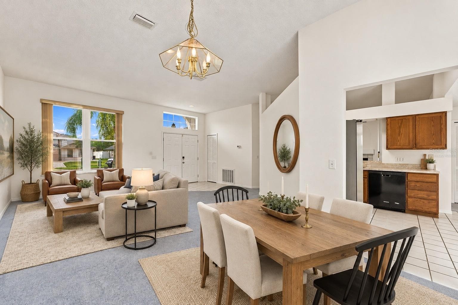Living and dining room - VIRTUALLY STAGED - 5531 DELANO LN, ORLANDO