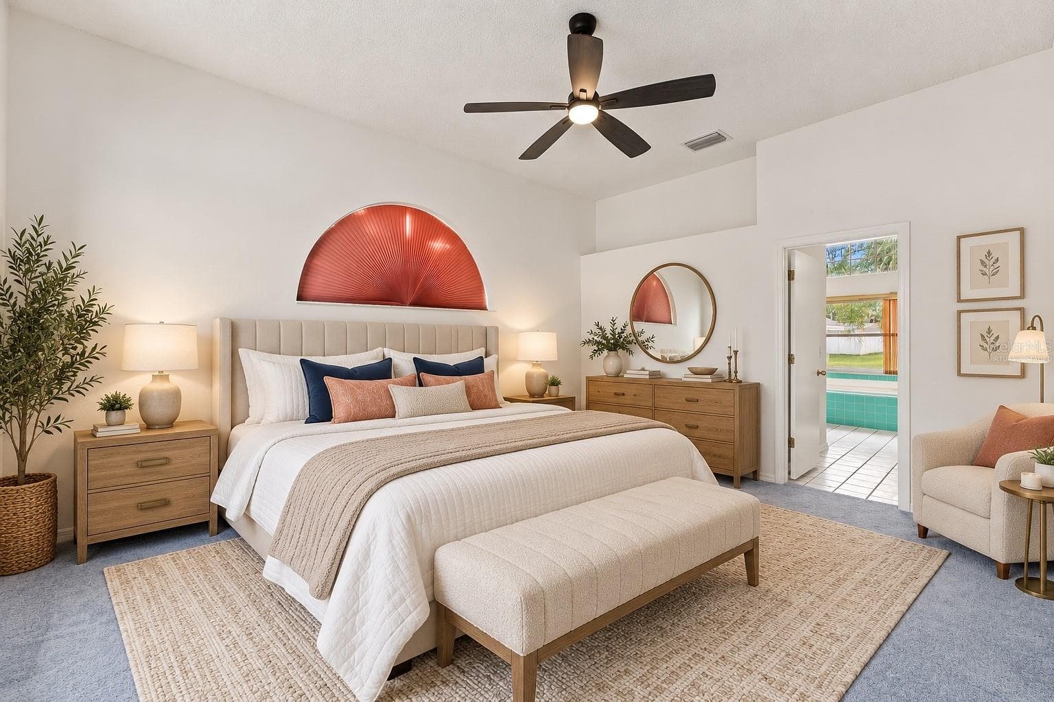 Primary bedroom - VIRTUALLY STAGED - 5531 DELANO LN, ORLANDO