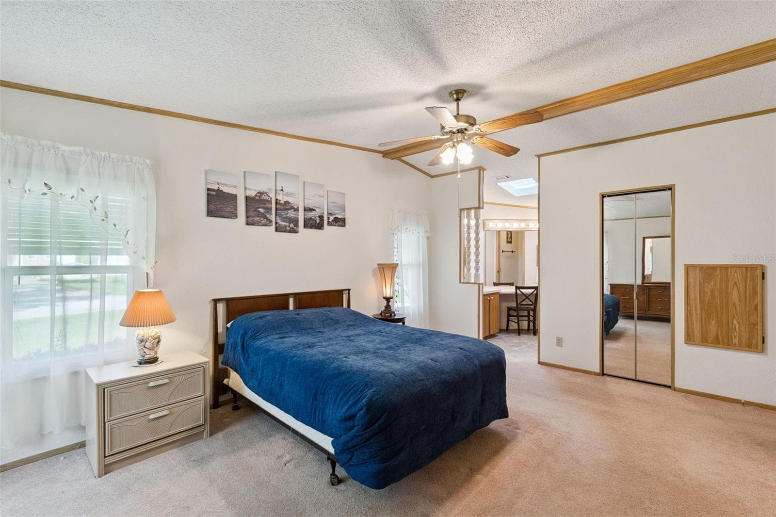 Primary bedroom with mirrored closet doors and en-suite bath access - 25038 CLIFFORD HL, LEESBURG