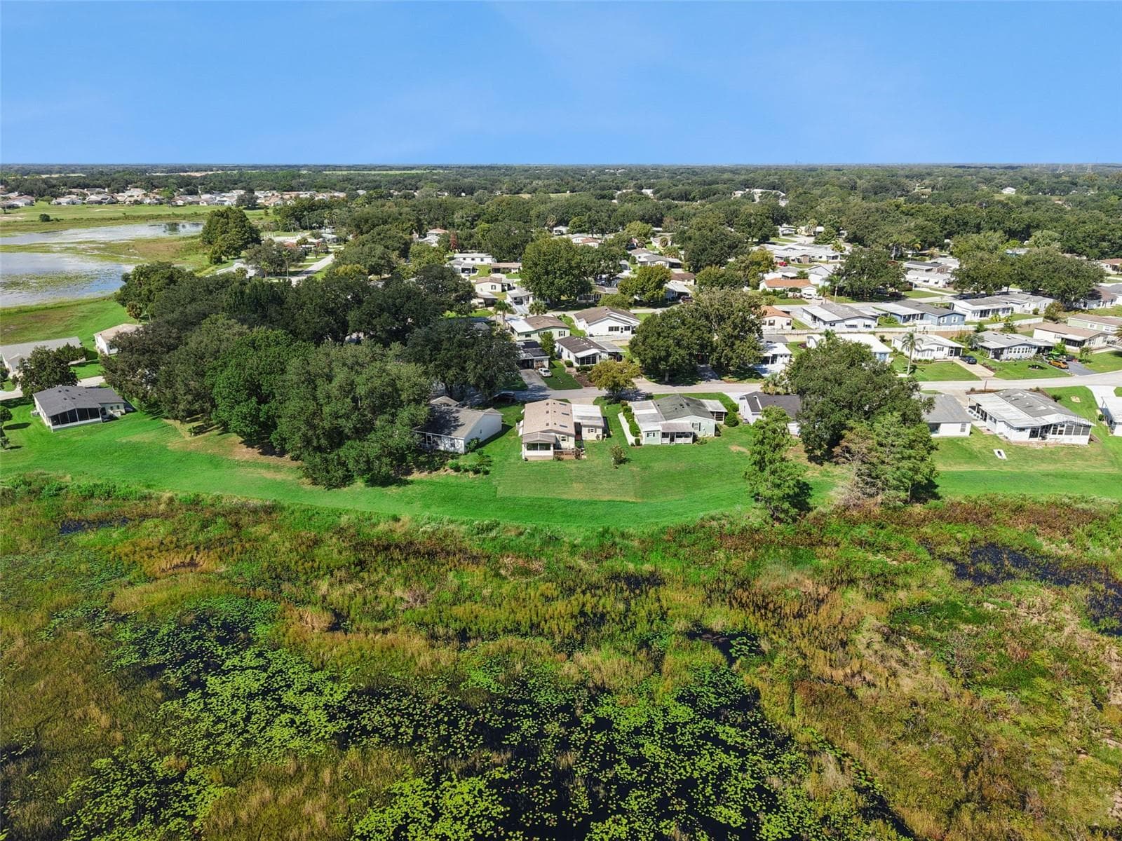 Aerial view over the marsh toward the surrounding neighborhood - 25038 CLIFFORD HL, LEESBURG