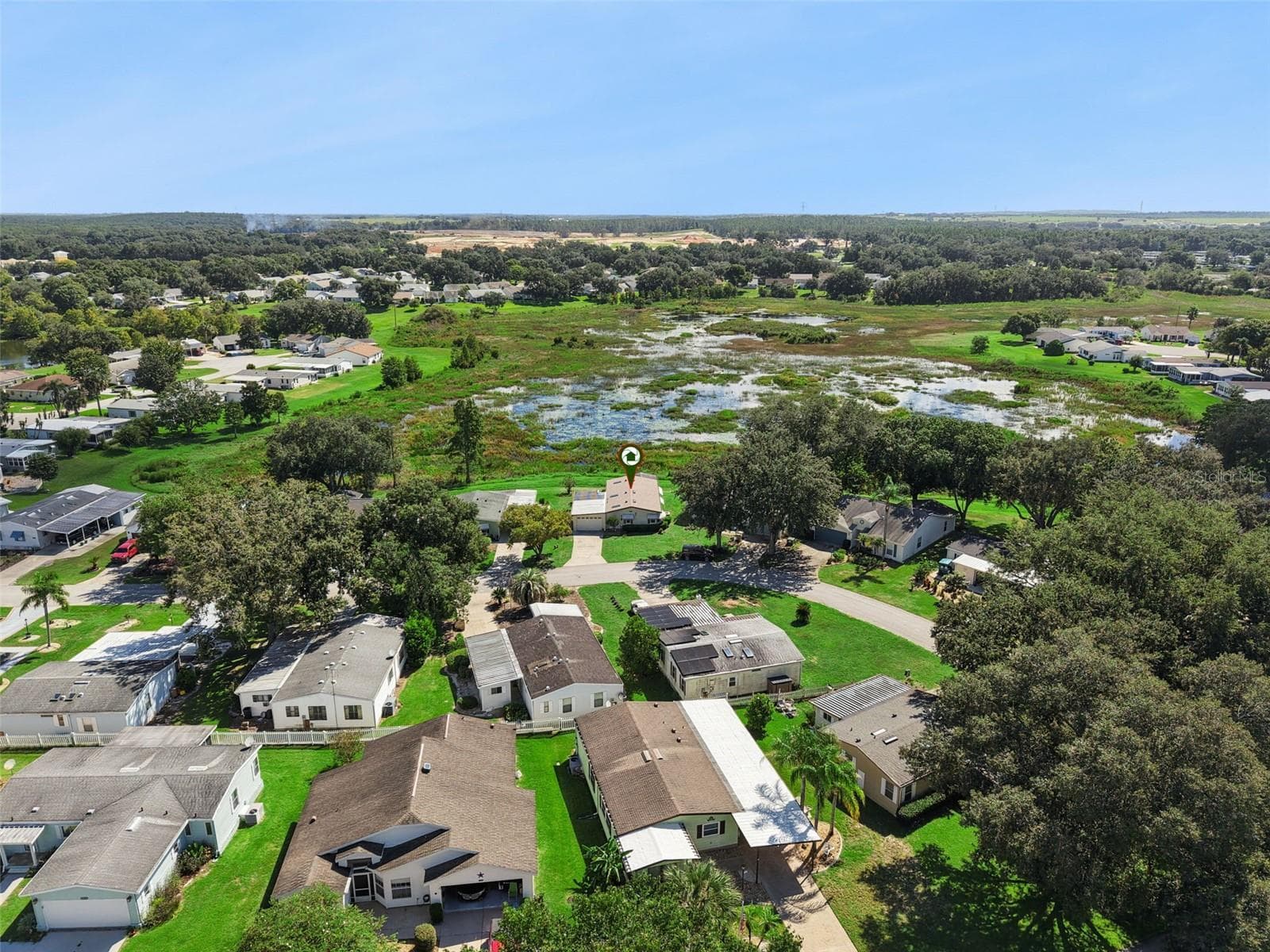 Aerial view of the neighborhood with the home marked - 25038 CLIFFORD HL, LEESBURG