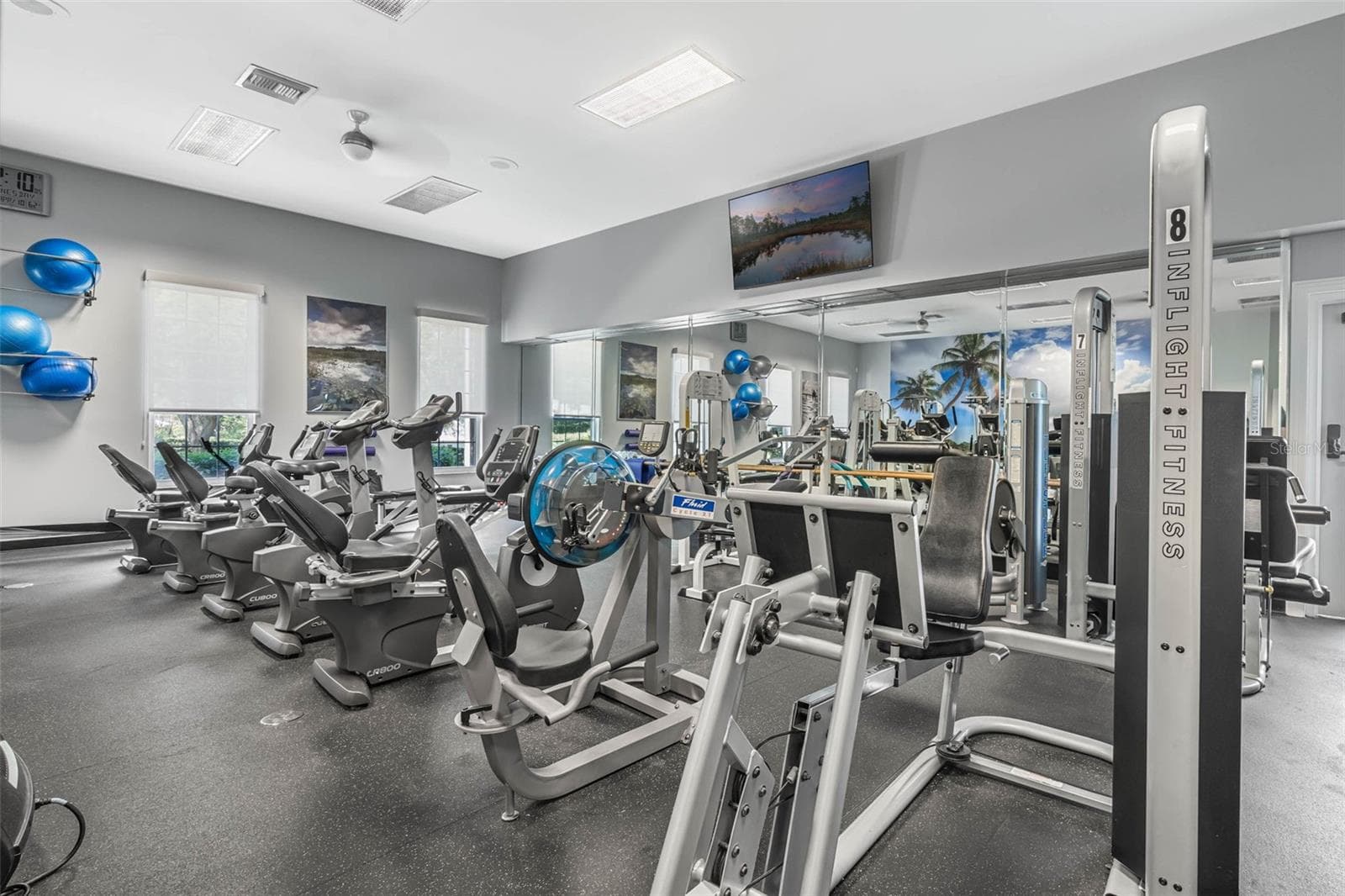 Community amenity: fitness center with exercise bikes and strength machines - 25038 CLIFFORD HL, LEESBURG