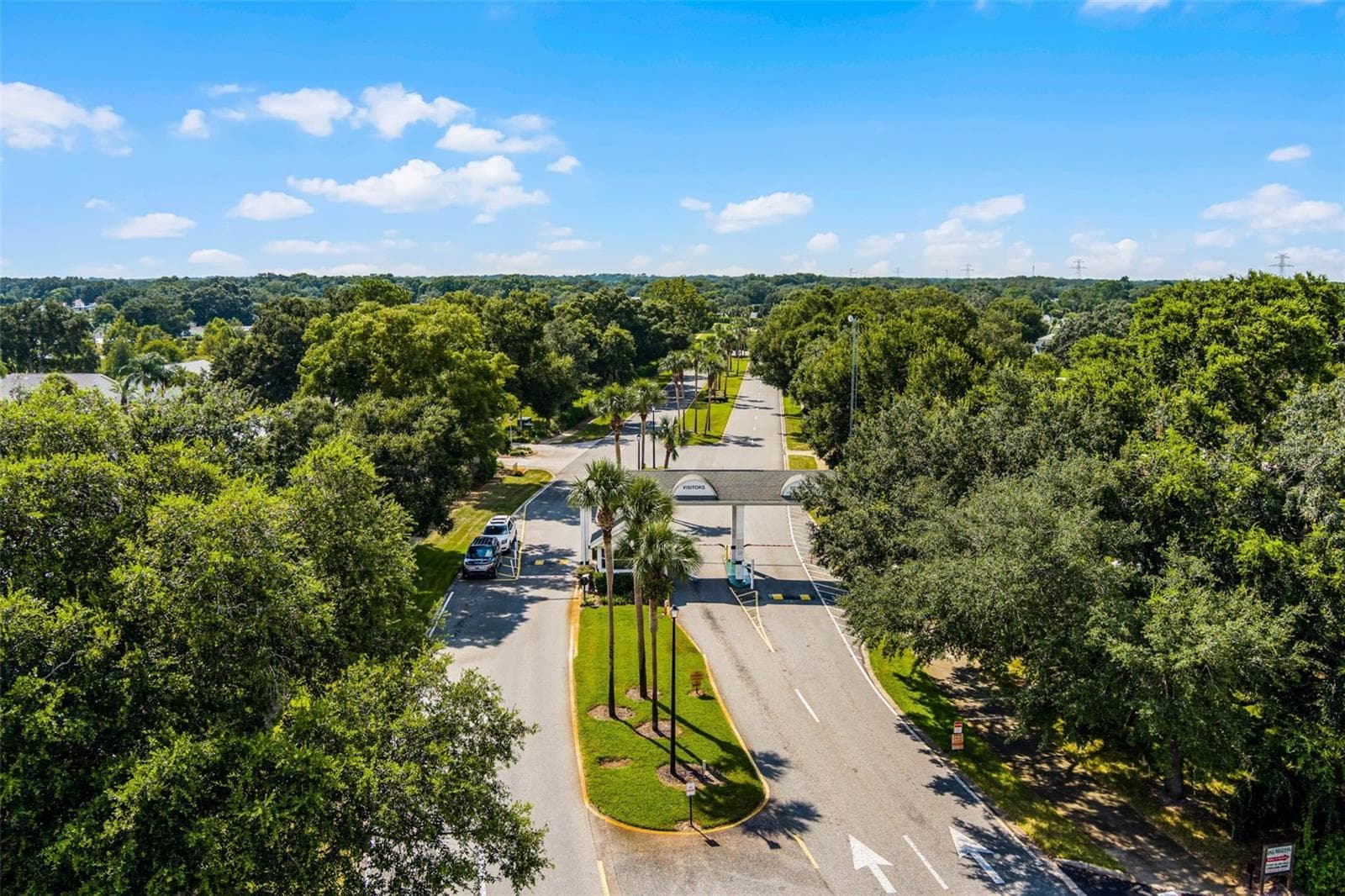 Community amenity: aerial view of the tree-lined main entrance - 25038 CLIFFORD HL, LEESBURG