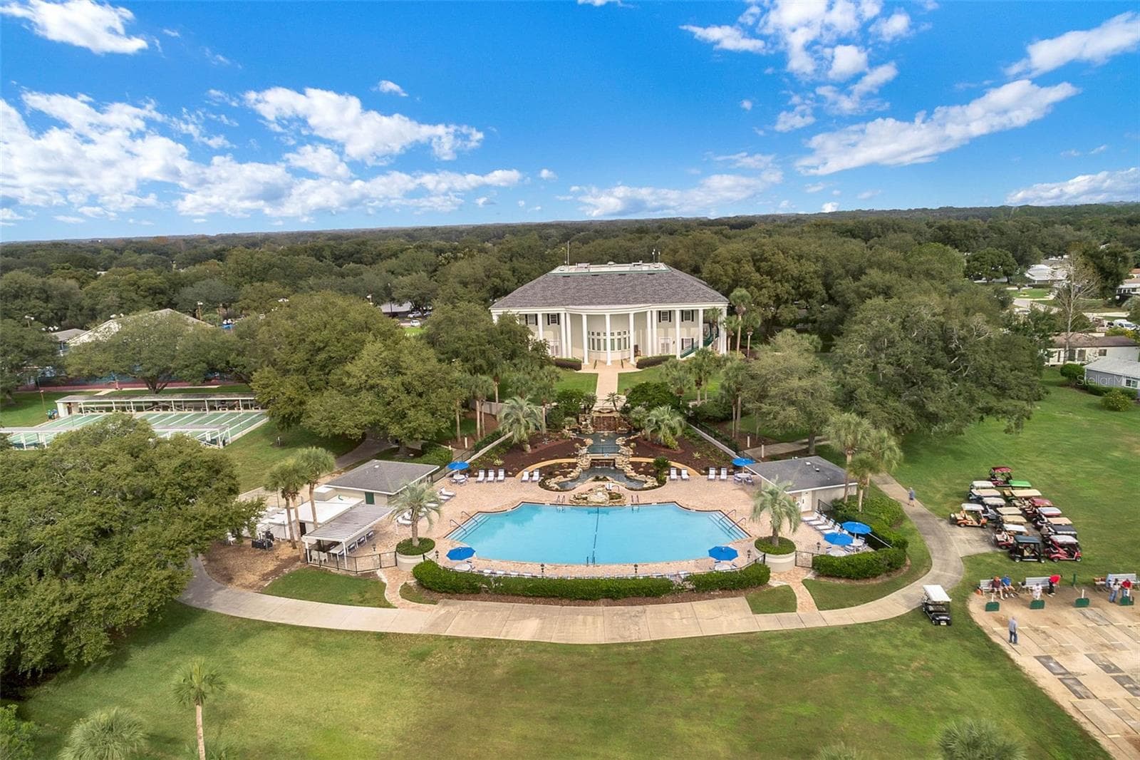 Community amenity: aerial view of the clubhouse, pool and grounds - 25038 CLIFFORD HL, LEESBURG