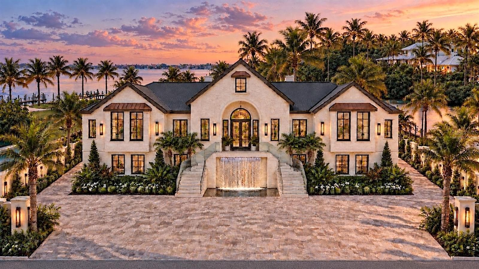 Grand waterfall entrance. Virtually staged. - 546 FREELING DR, SARASOTA