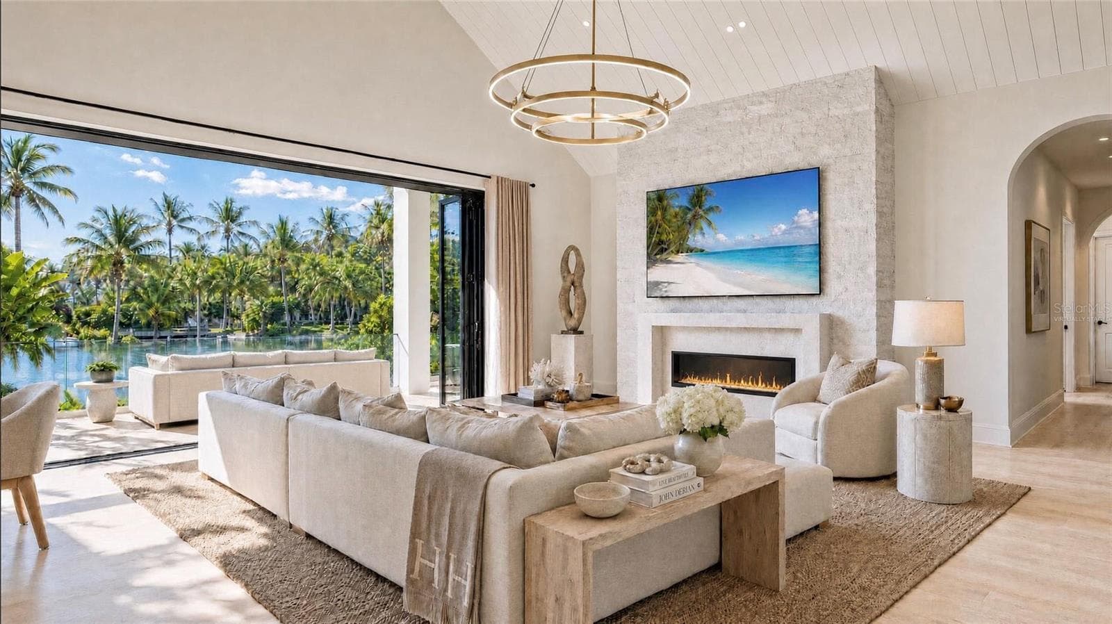 Living room. Virtually staged. - 546 FREELING DR, SARASOTA