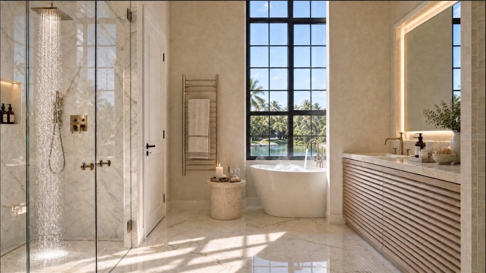 Primary bathroom. Primary suite. Virtually staged. - 546 FREELING DR, SARASOTA