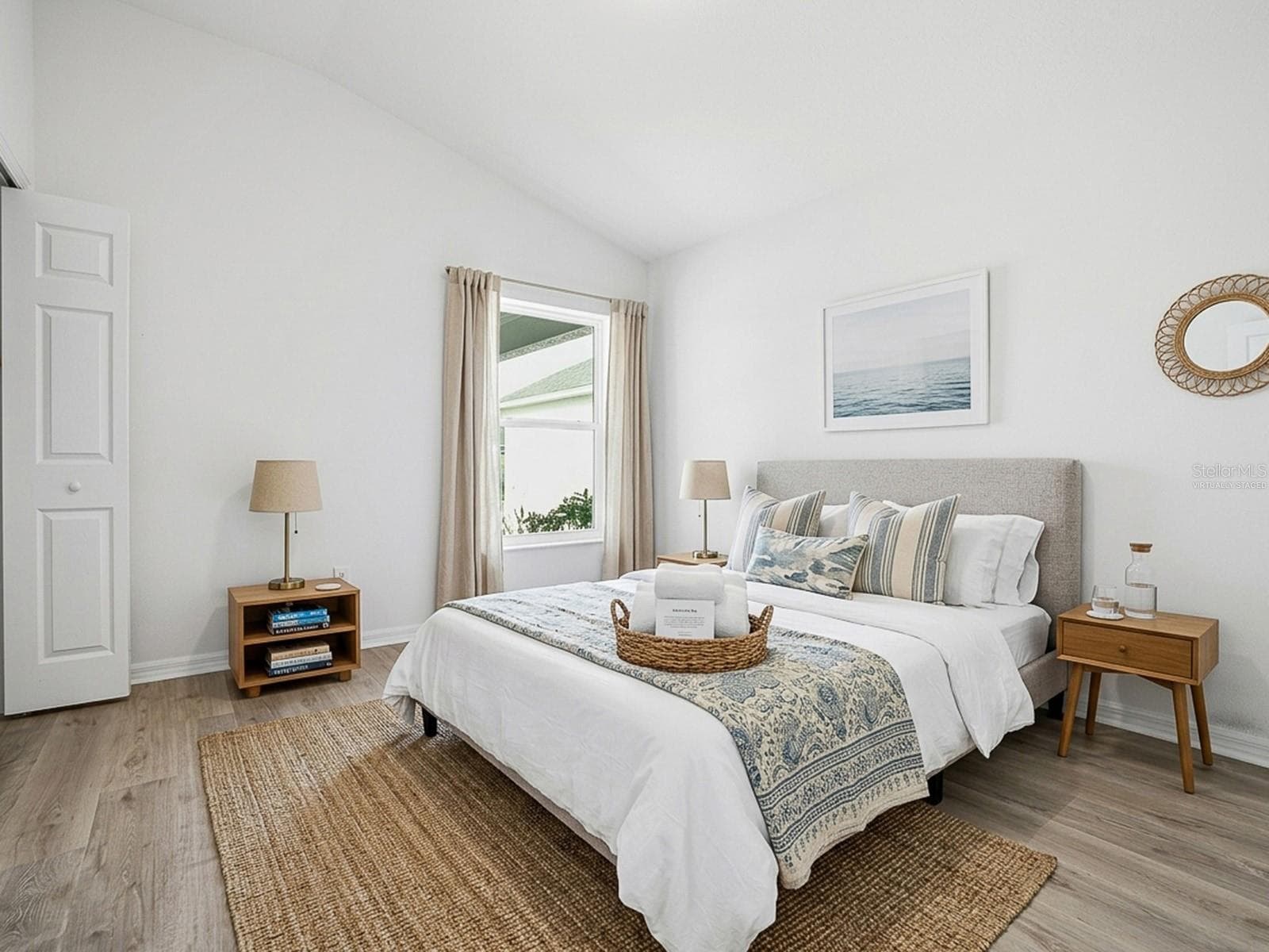Front bedroom virtually staged with furniture - 1359 DARREN DR, THE VILLAGES