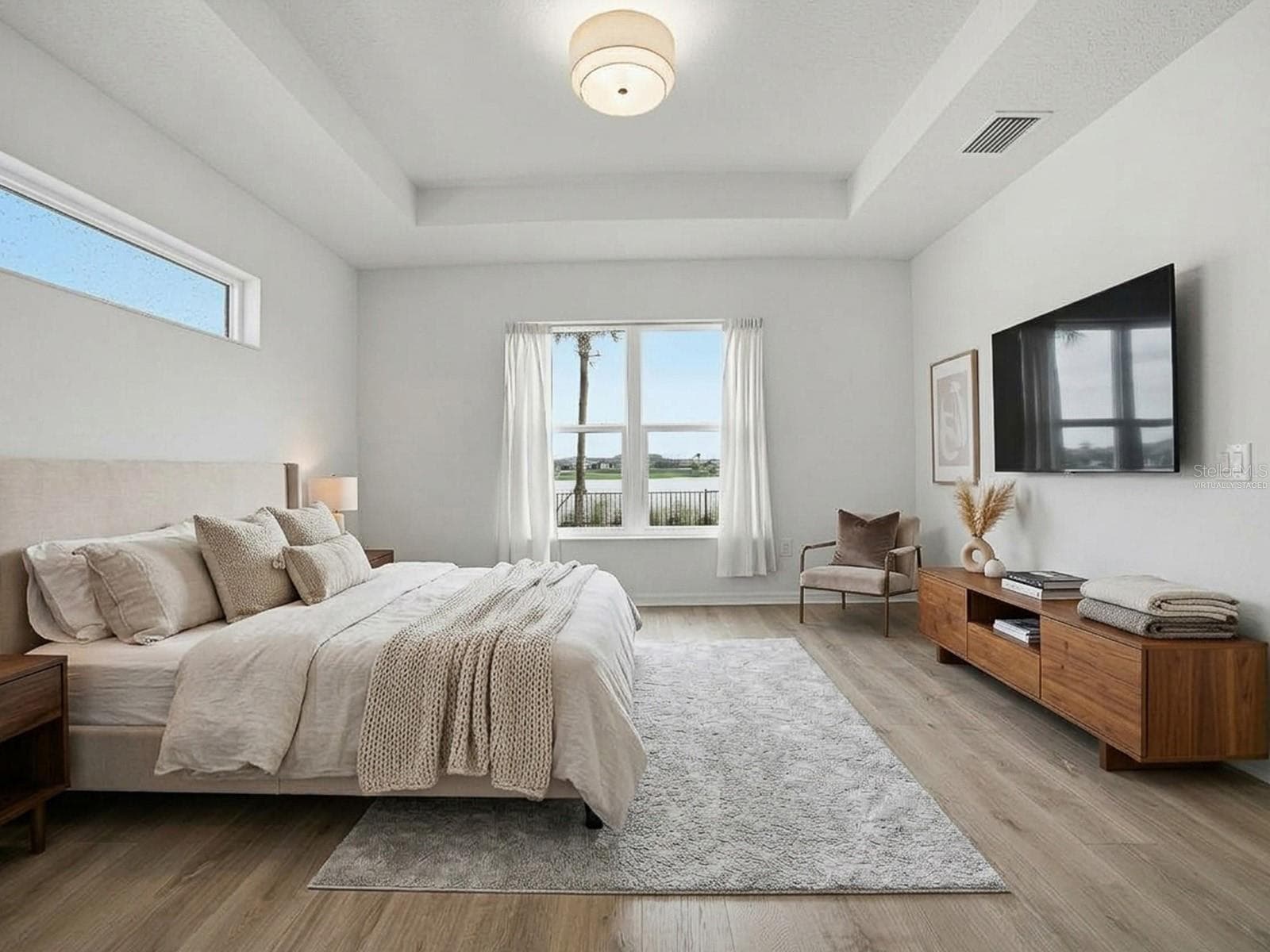 Primary bedroom virtually staged with Furniture - 1359 DARREN DR, THE VILLAGES