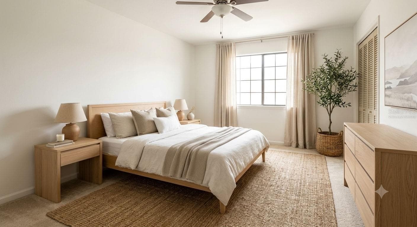 Virtually Staged - Bedroom 1 - 605 OAKS DR #607, POMPANO BEACH