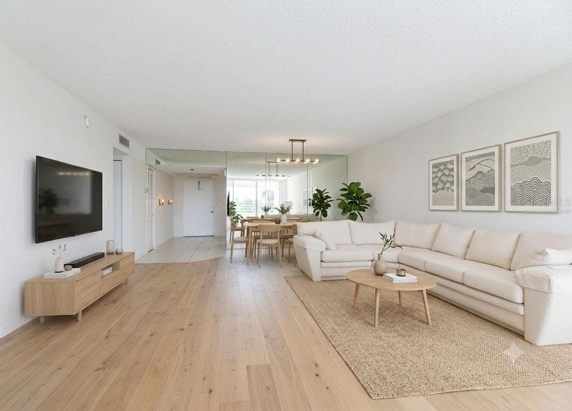 Virtually Staged - Living room - 605 OAKS DR #607, POMPANO BEACH