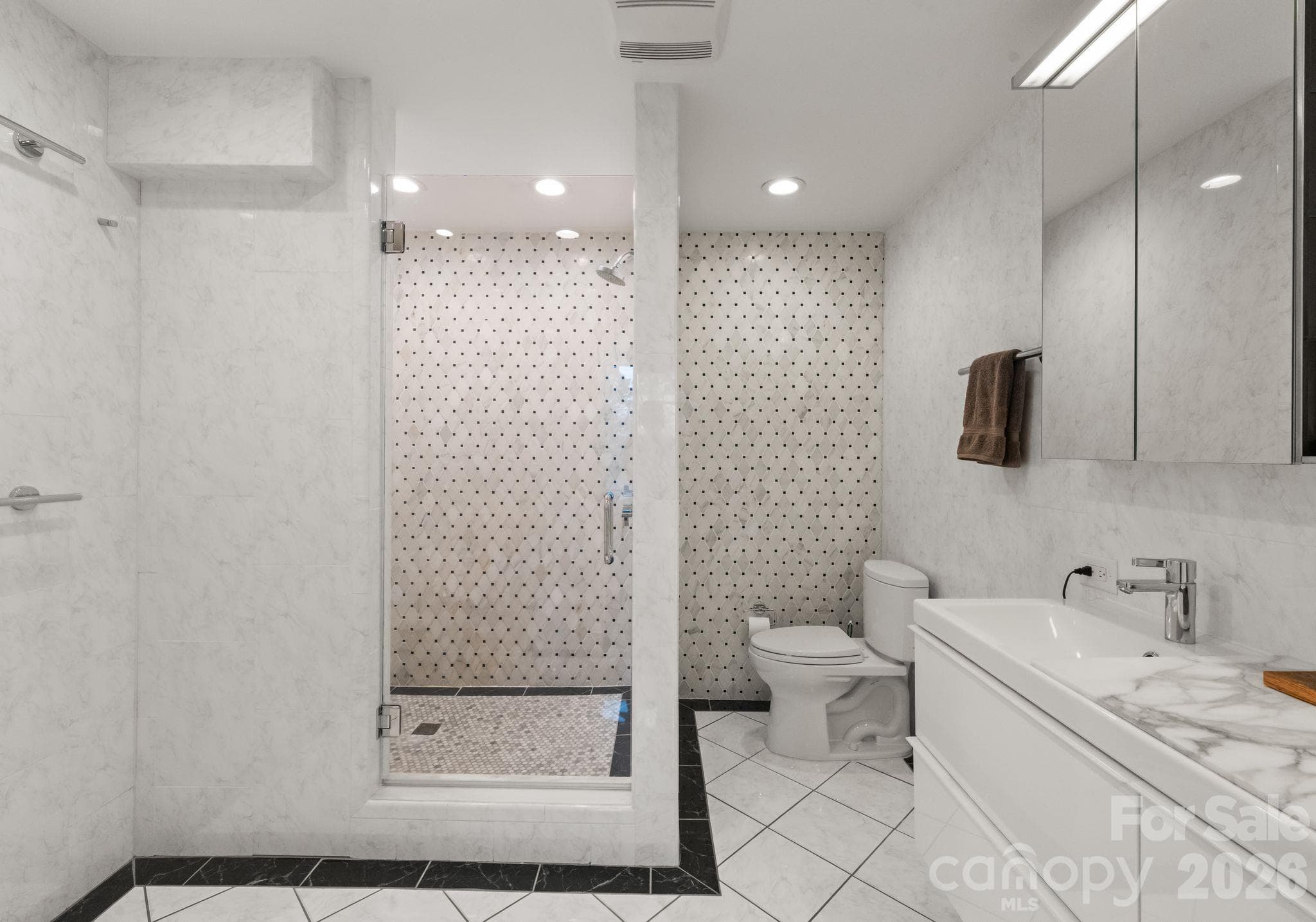 Spa-like primary bathroom - 1300 Queens Road, Charlotte