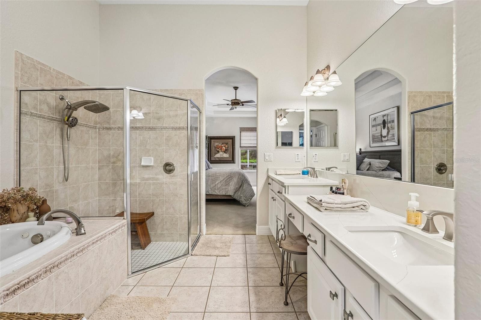 Jacuzzi tub and glassed in shower - 27443 MISTFLOWER DR, WESLEY CHAPEL