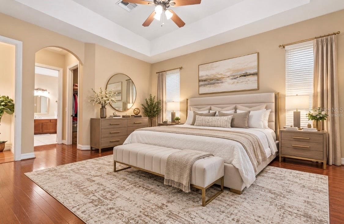 Virtually staged primary suite - 18004 LANAI ISLE DR, TAMPA