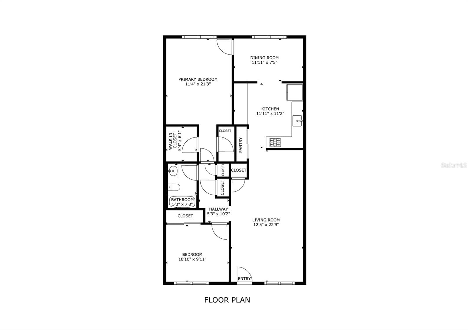Unit #222 Floor plan 1035 sq ft - 1020 85TH AVE N #222, ST PETERSBURG