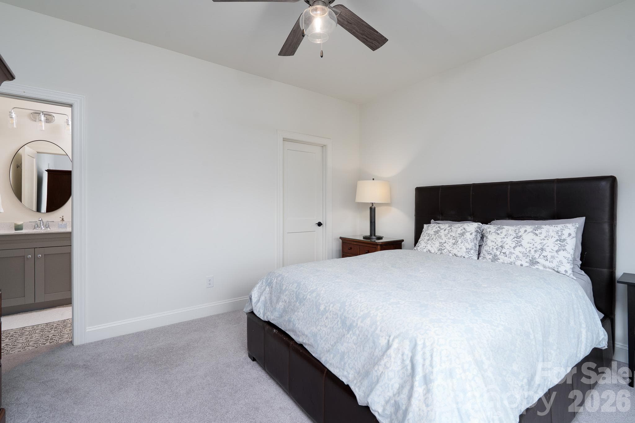 3rd Bedroom on the second floor offers large walk-in Closet and completely private Bathroom with Tile Shower with glass door - 9588 Pacing Lane NW, Concord