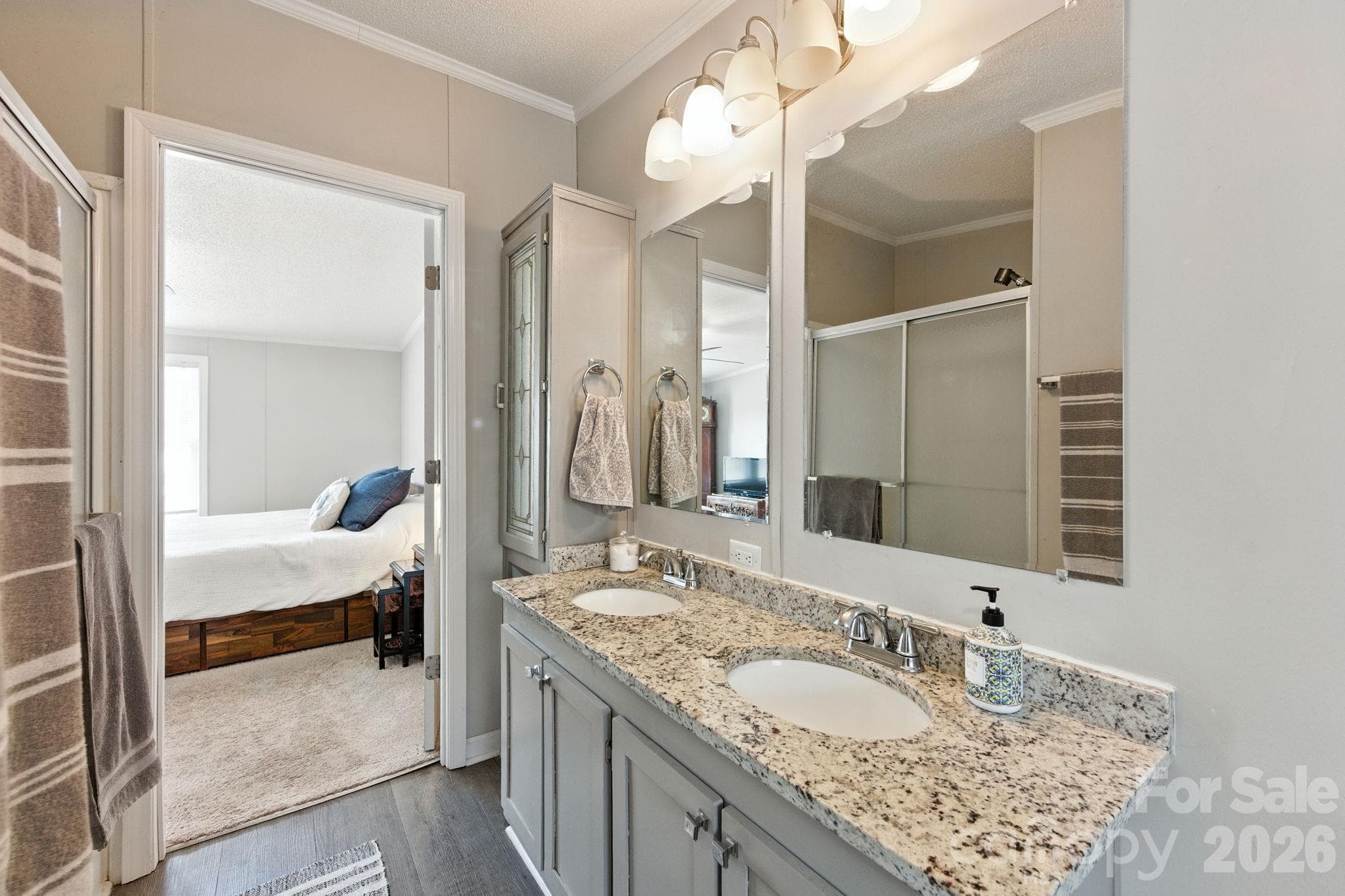 Primary Bath with Dual Vanities - 1001 Olde Creek Trail, Concord