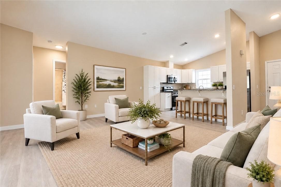 Living Room, Virtually Staged - 4450 E windmill DR #206, INVERNESS FL 34453, Inverness