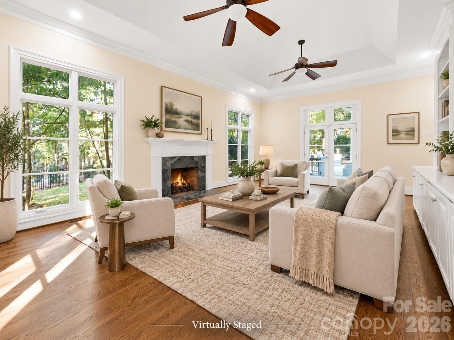 Family Room - Virtually Staged - 3501 Castellaine Drive, Charlotte