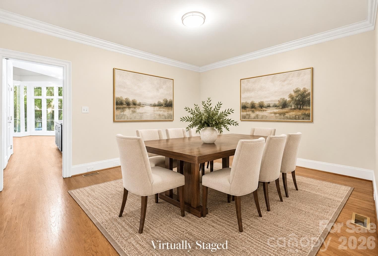 Dining Room - Virtually Staged. - 3501 Castellaine Drive, Charlotte