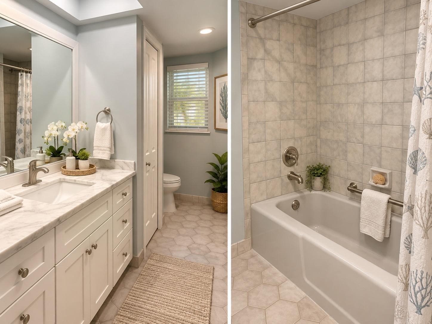 VIRTUAL Staged Primary Bathroom - 6993 COUNTRY LAKES CIR, SARASOTA