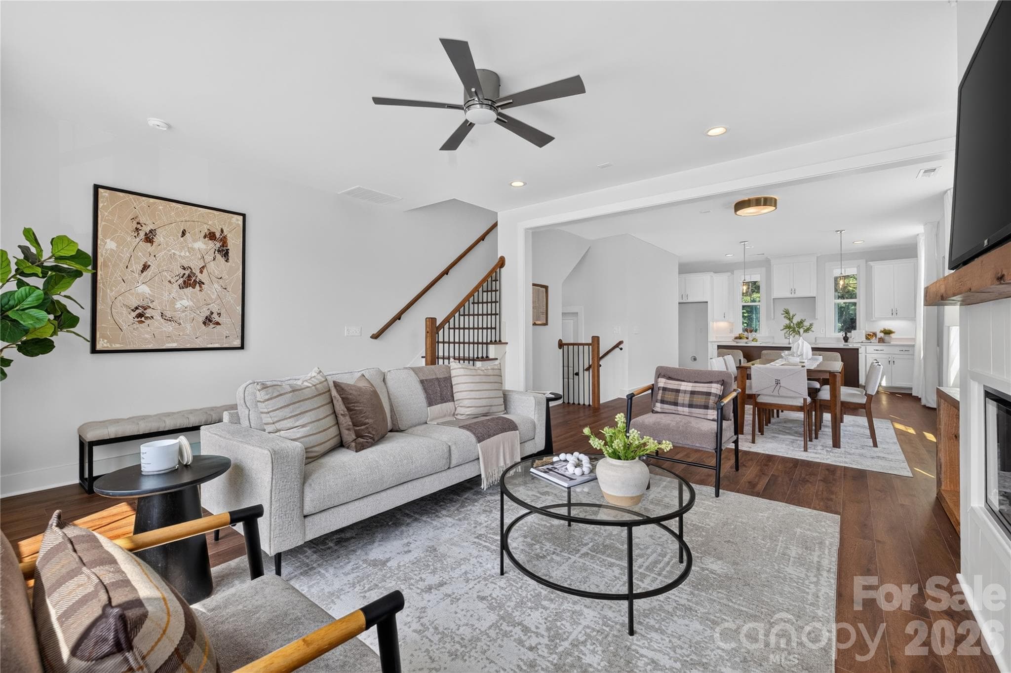 Family Room into Dining Area - 9075 Maybry Park Street, Charlotte