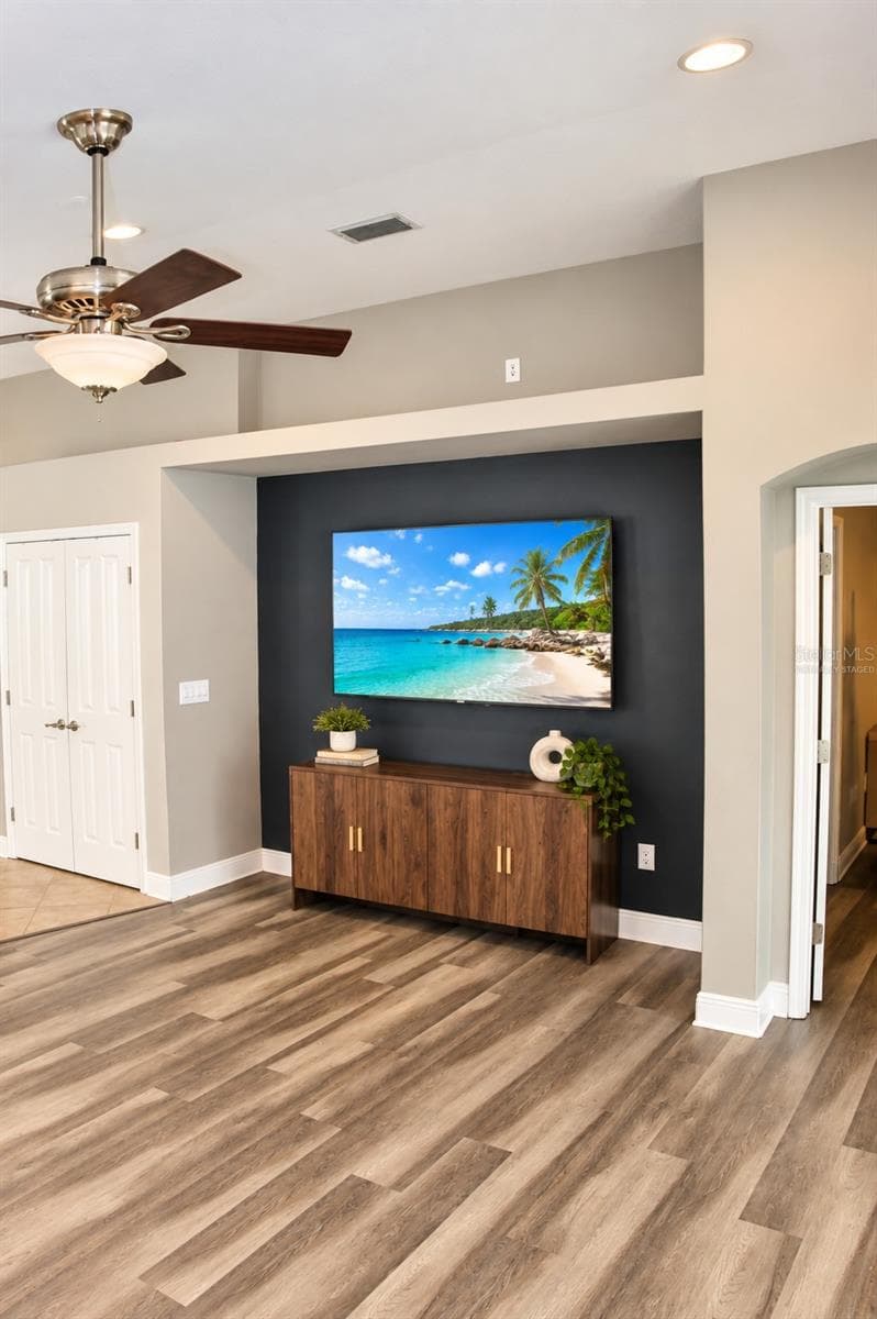 (Virtually Staged) Media Wall - 421 THICKET CREST RD, SEFFNER