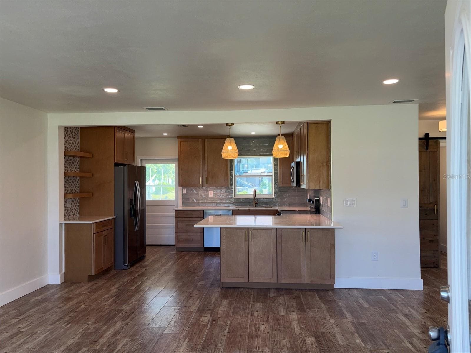 View of kitchen, living/dining area from front entry - 10451 MARION ST, ENGLEWOOD