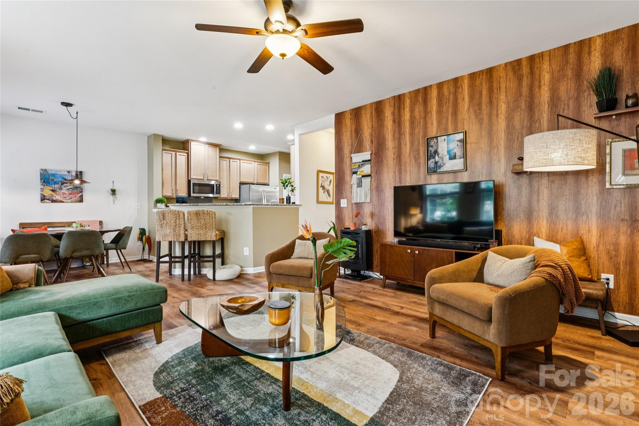 Great Room looking toward kitchen - 9506 Birkwood Court, Charlotte