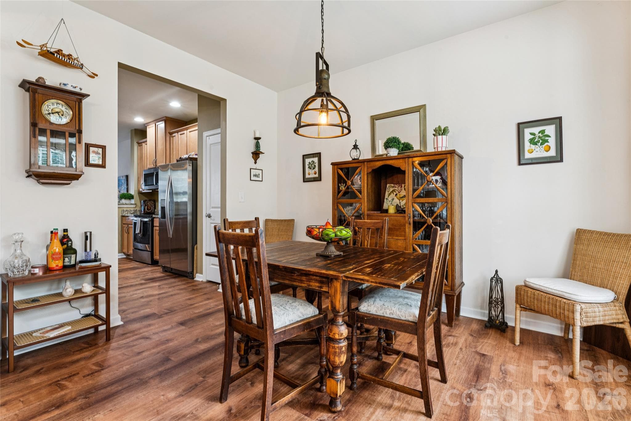 Dining room view looking toward kitchen - 9506 Birkwood Court, Charlotte