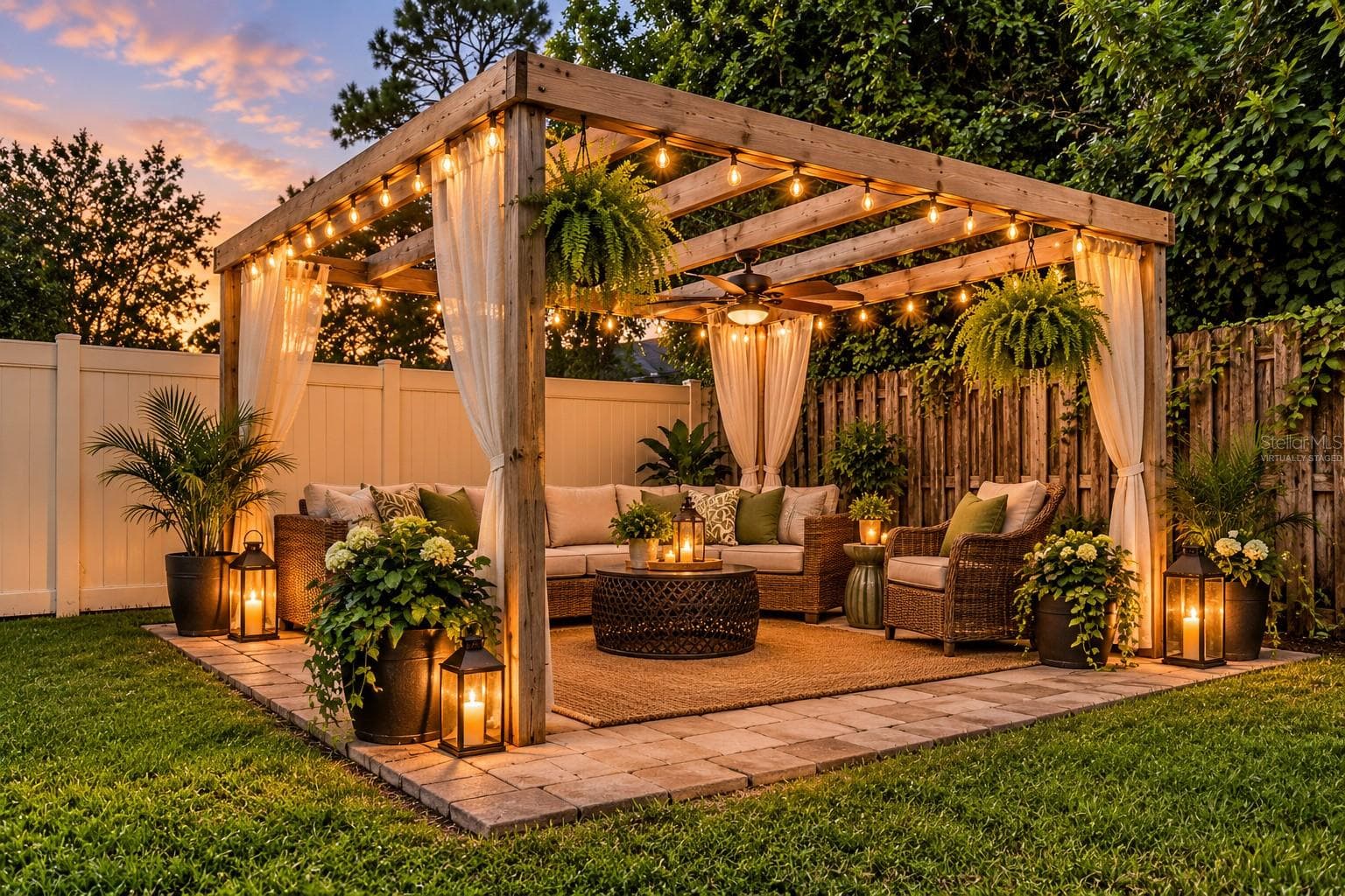 virtually staged pergola - 2316 WILLOW OAK DR, EDGEWATER