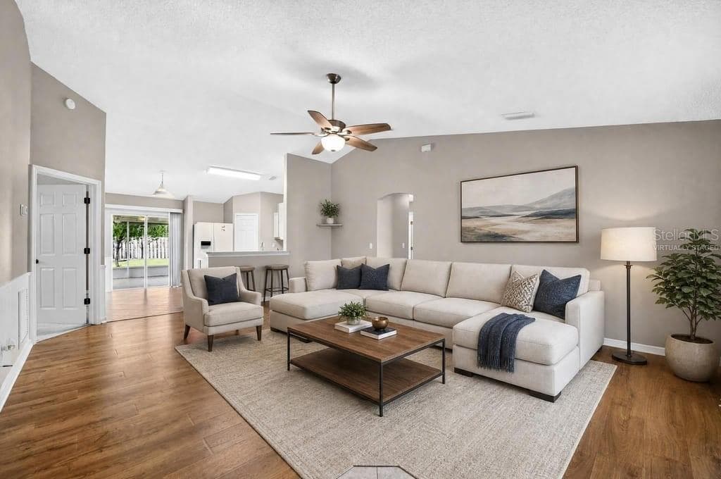 virtually staged living room - 2316 WILLOW OAK DR, EDGEWATER