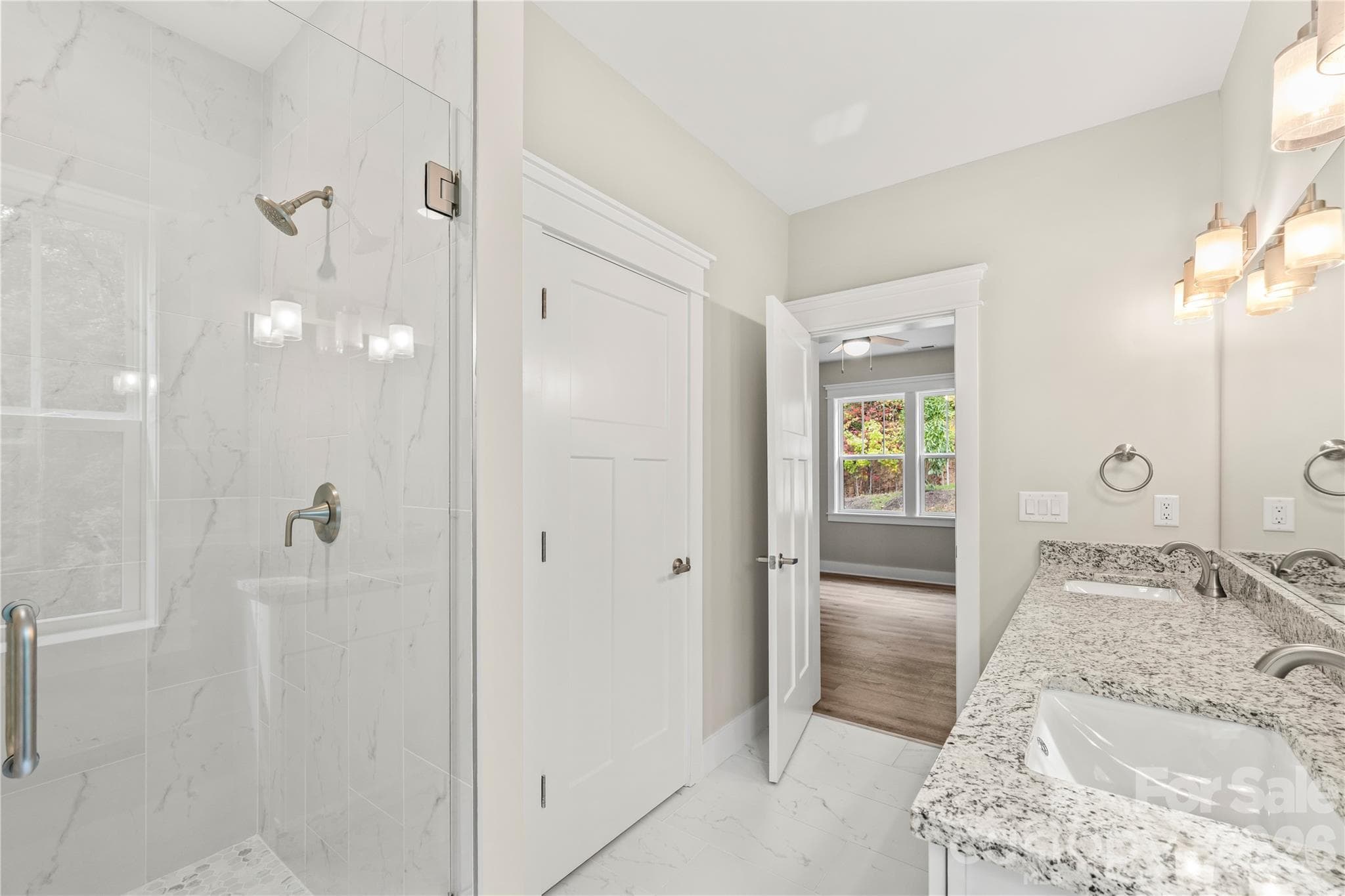 Primary bath with tile shower - 9 Nellie Bell Lane, Swannanoa