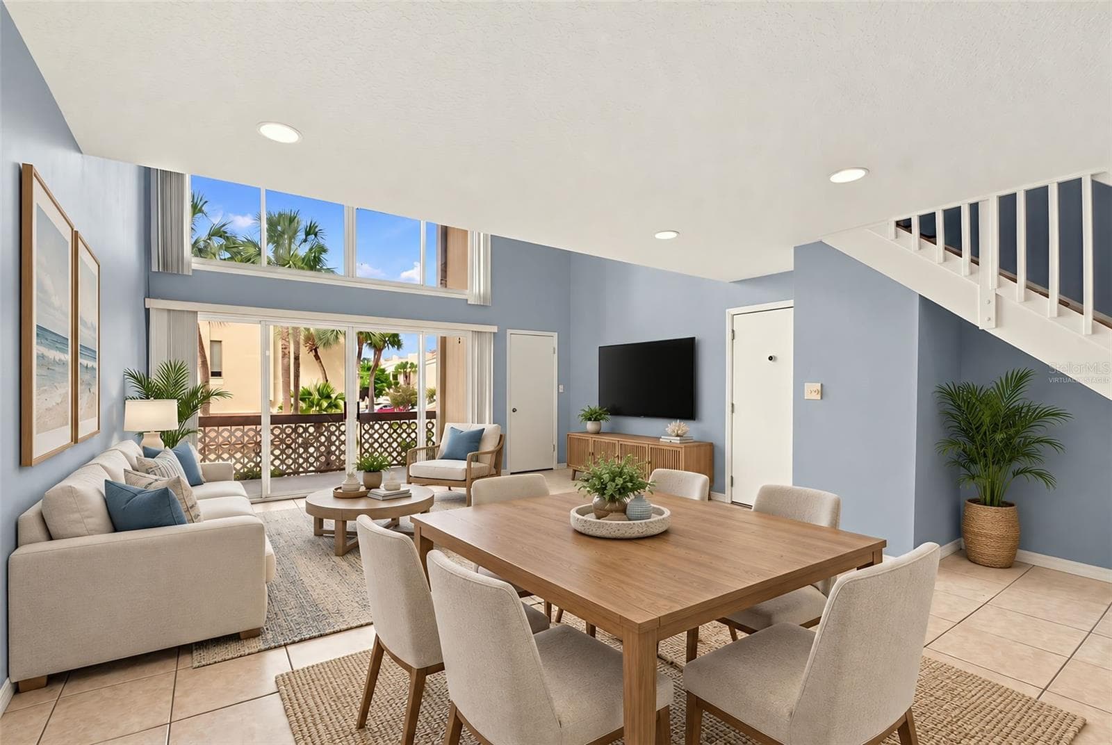 Virtually staged Dining room into Living room - 610 ORANGE DR #188, ALTAMONTE SPRINGS