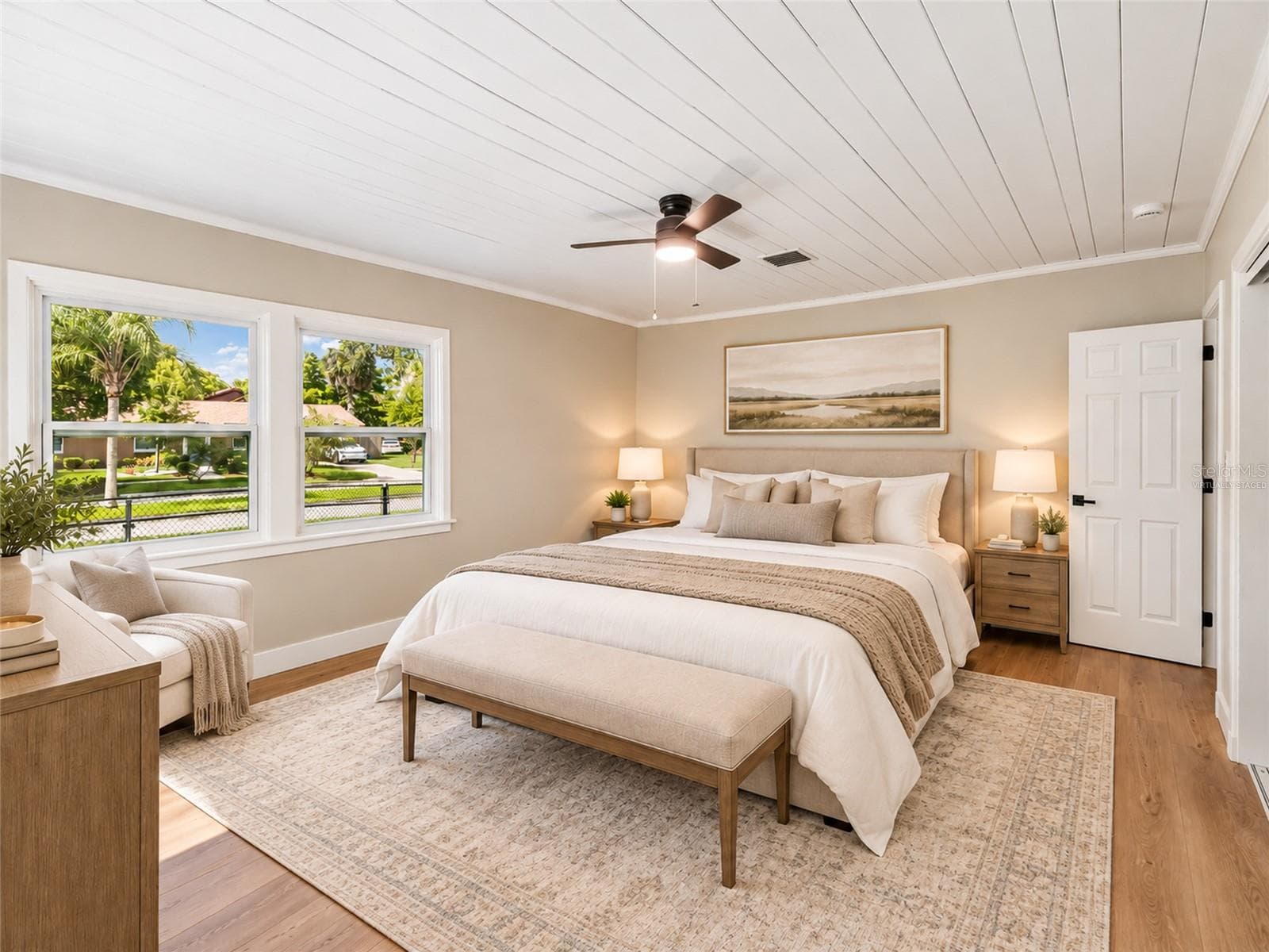 Virtually Staged Master Bedroom - 400 PLUMOSA DR, SANFORD
