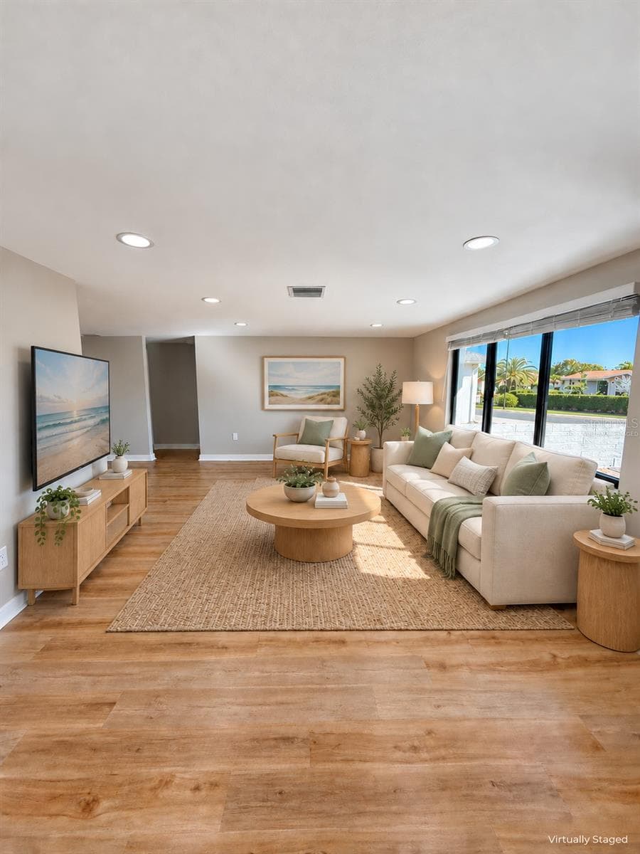 Living Room virtually staged - 5707 PERKIN DR, NEW PORT RICHEY