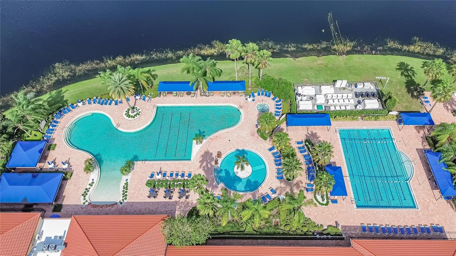 Community Pools & Hot Tub Aerial Closeup - 5002 EMERALD ISLE DR, WIMAUMA