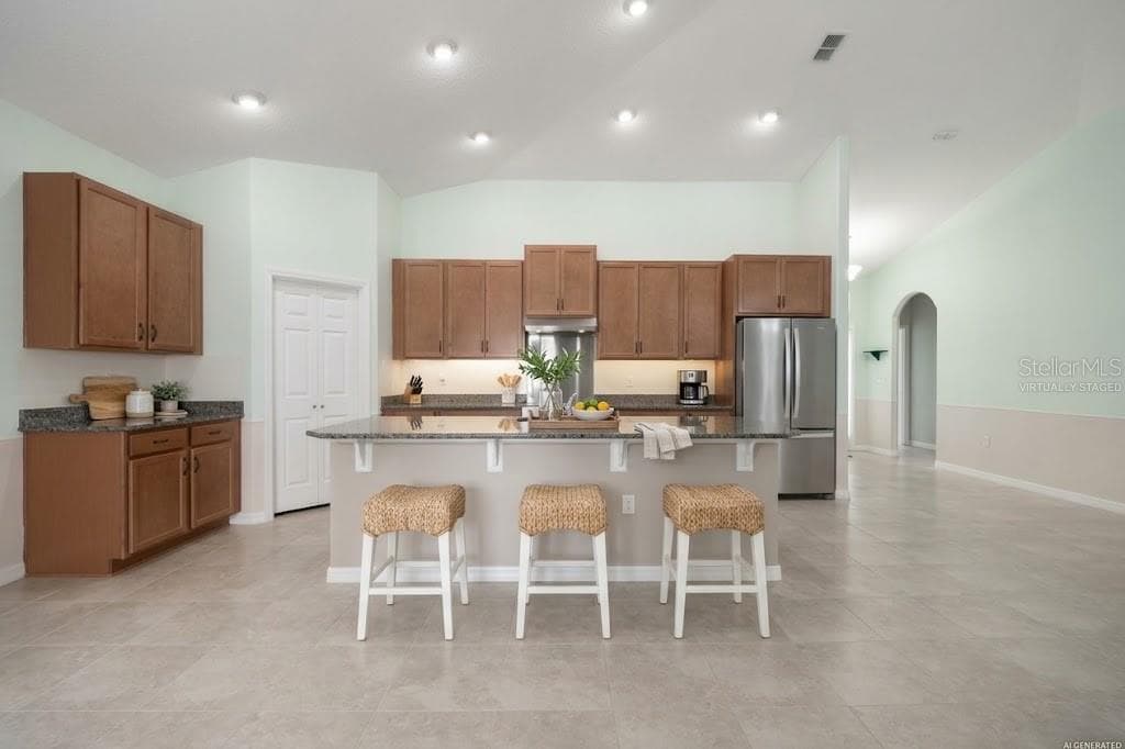 Virtually staged kitchen - 85 S CIMMARON DR, PALM COAST