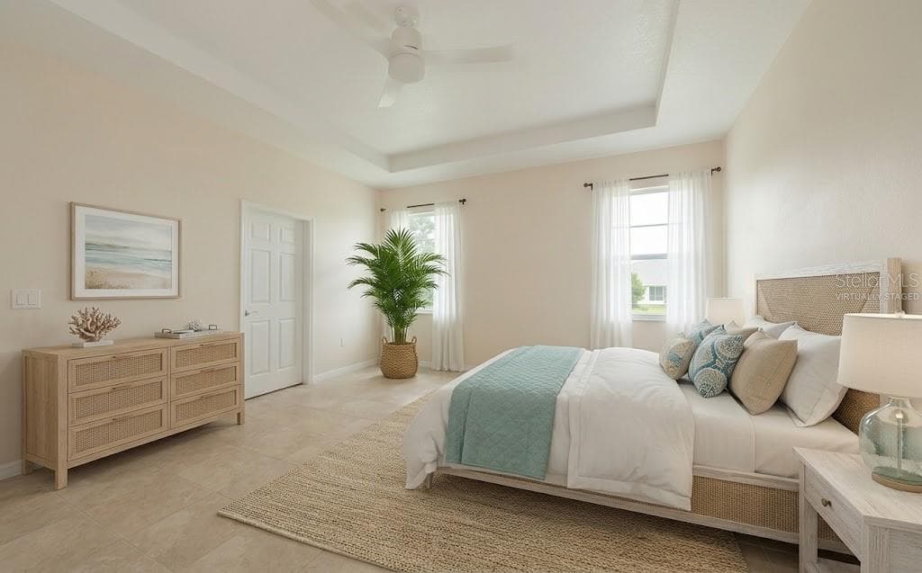 Virtually staged primary suite - 85 S CIMMARON DR, PALM COAST