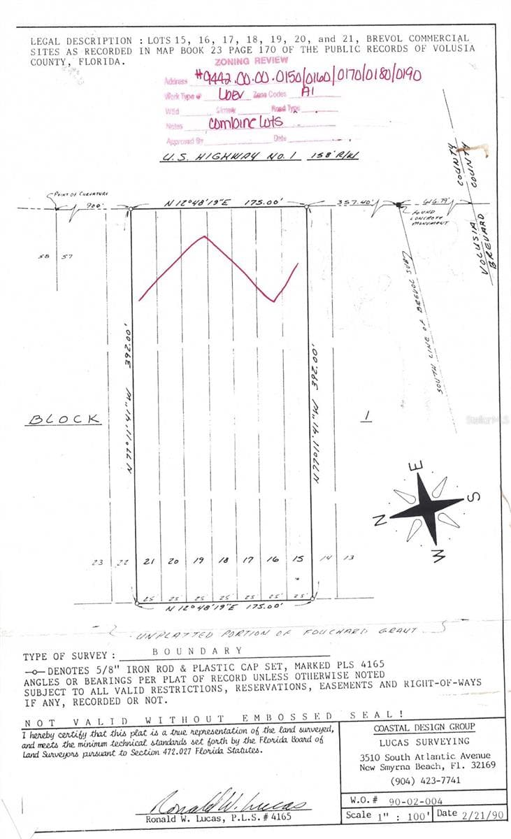 Survey - US HWY 1, OAK HILL