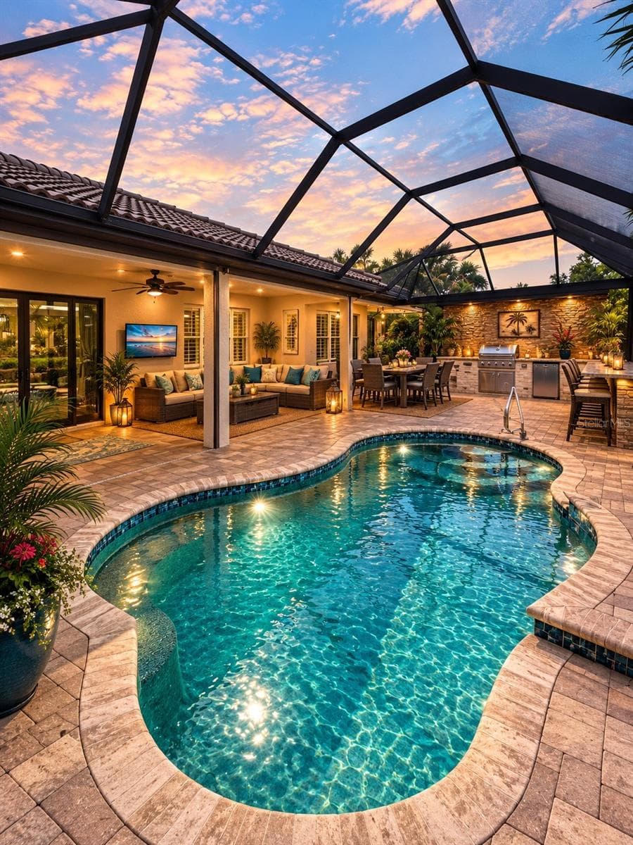 AI Generated Pool Area - 13908 KARINA ST, VENICE