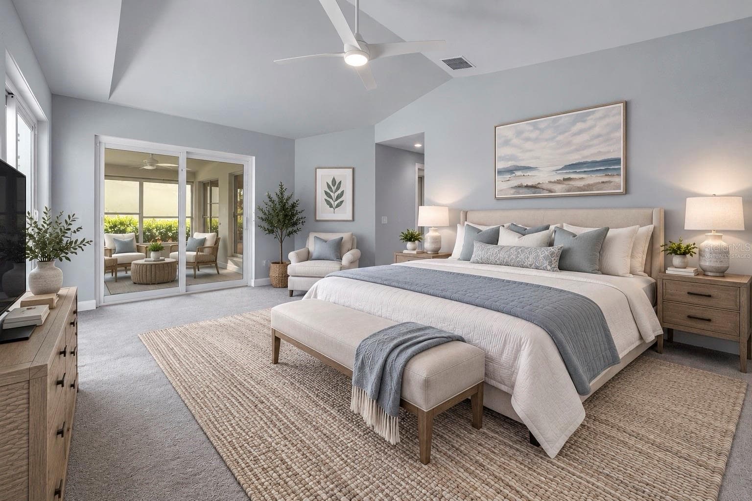 Virtually Staged Master Bedroom - 15876 SANCTUARY DR, TAMPA