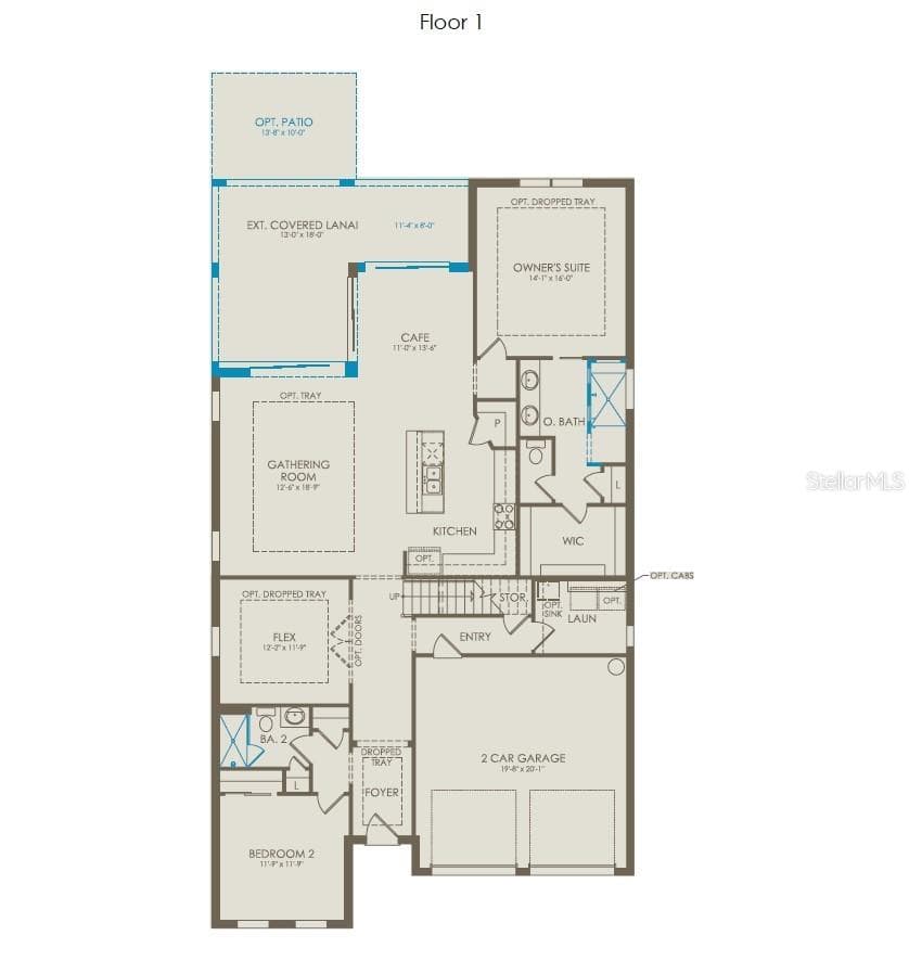 Floor Plan - Floor One - 16700 MINT MEADOW ROAD, ORLANDO