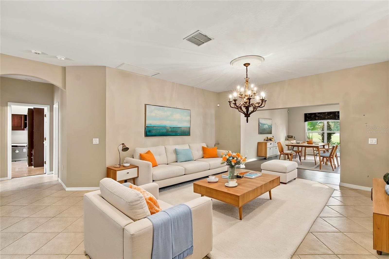 Virtually Staged Living Room - 352 HAMRICK DR, POINCIANA