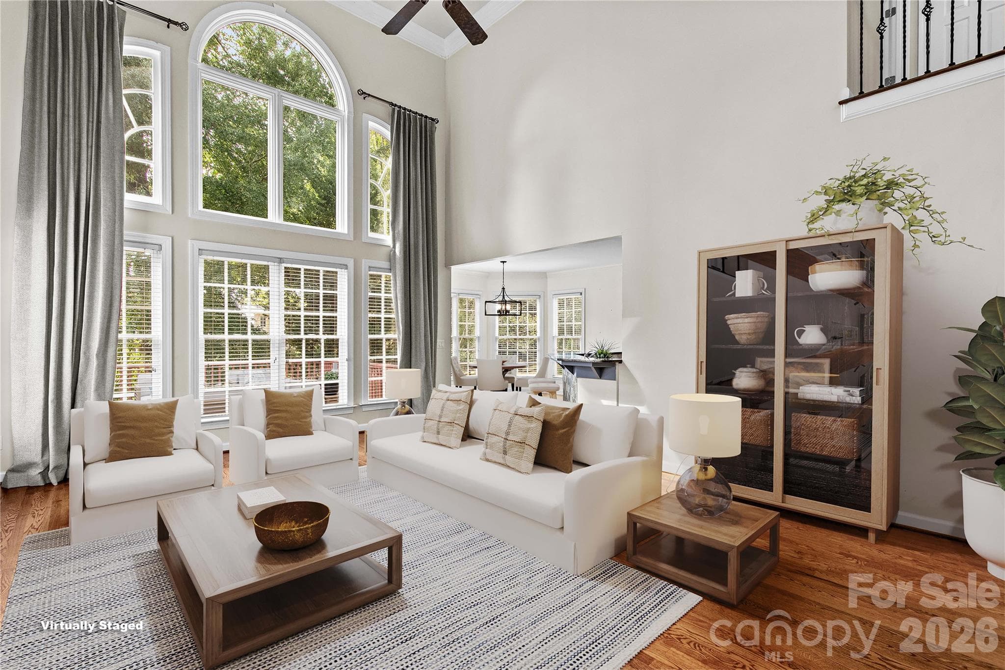 Virtually staged great room - 12822 Cadgwith Cove Drive, Huntersville
